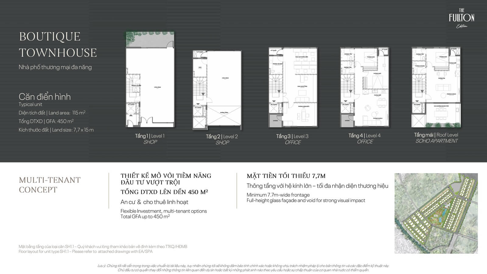 Mặt bằng Boutique Townhouse The Fullton Edition CapitaLand Hưng Yên