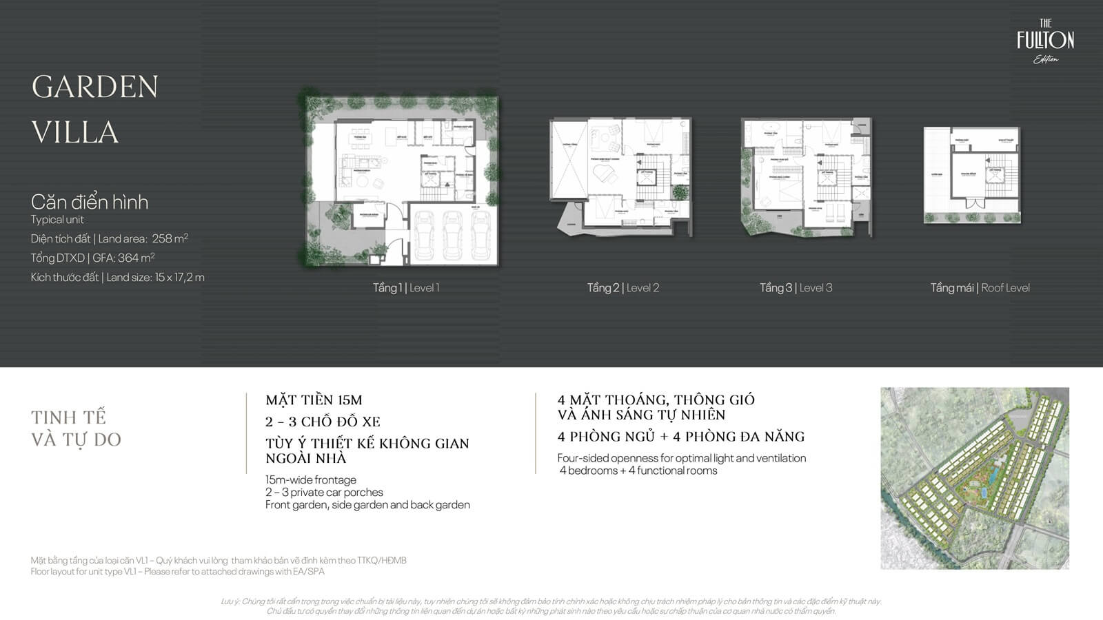 Mặt bằng Garden Villa The Fullton Edition CapitaLand Hưng Yên